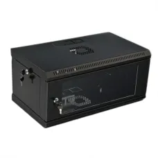 Шкаф 19" 4U эконом черный UA-MGSWL435B для организации оборудования, акриловое стекло, размеры 600x350x284мм, вес 9,3кг, нагрузка до 50кг