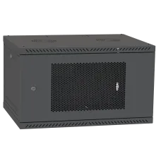 Шафа телекомунікаційна двері перф (чорна) IPCOM 4U 600x450