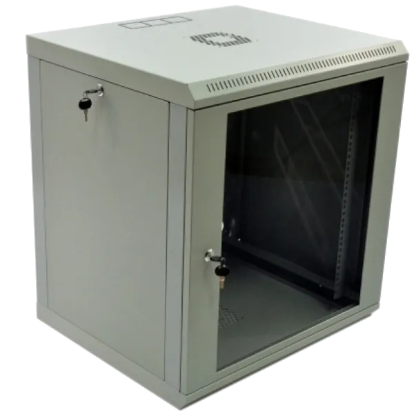 Шафа 19", 600x500x640мм (Ш*Г*В), економ, акрилове скло, сіра 12U Шафа 19", 600x500x640мм (Ш*Г*В), економ, акрилове скло, сіра 12U