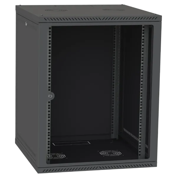 Шкаф серверный IPCOM СН-15U 600х450 стекло RAL9005 Шкаф серверный IPCOM СН-15U 600х450 стекло RAL9005