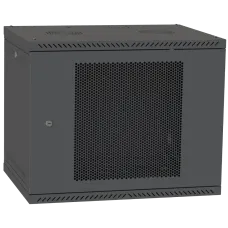 Шафа телекомунікаційна двері перфорація (чорна) IPCOM 12U 600x600