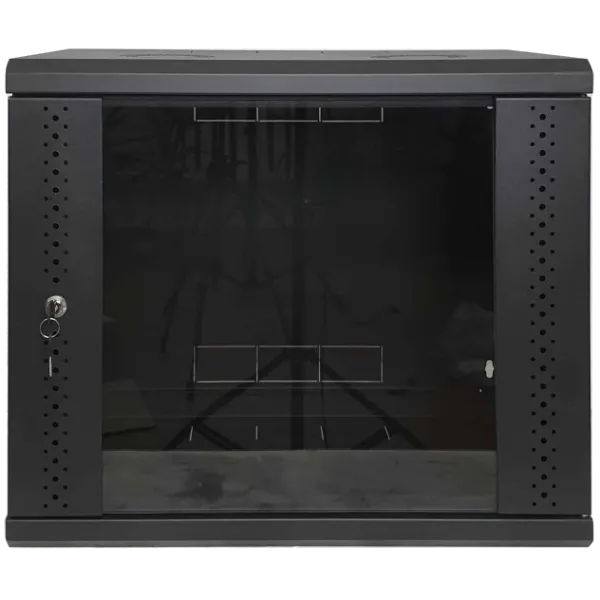 Шкаф EServer 9U 600х350х503 стекло, черный