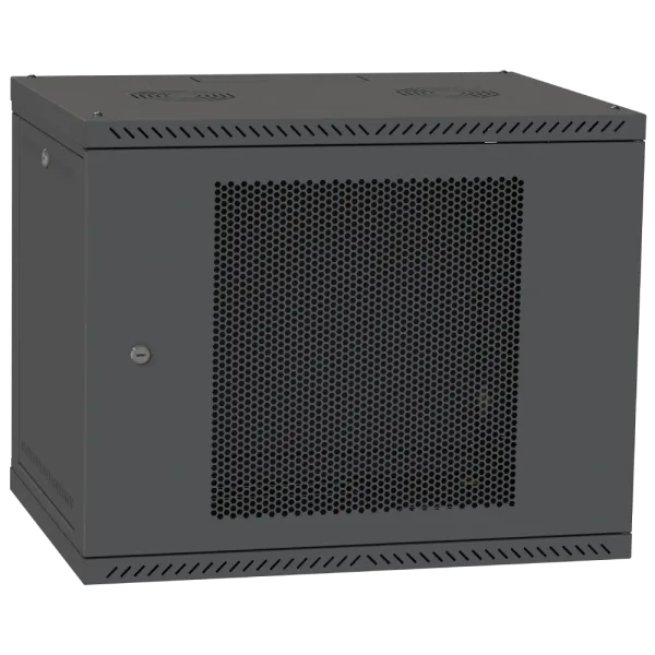 Шафа телекомунікаційна двері перф(чорна) IPCOM 12U 600x450 Шафа телекомунікаційна двері перф(чорна) IPCOM 12U 600x450