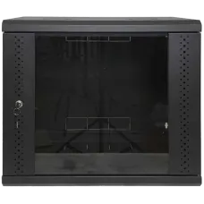 Шкаф EServer 9U 600х500х503 стекло, чёрный