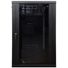 Шафа EServer 18U 600х500х907 скло, чорна Шафа EServer 18U 600х500х907 скло, чорна