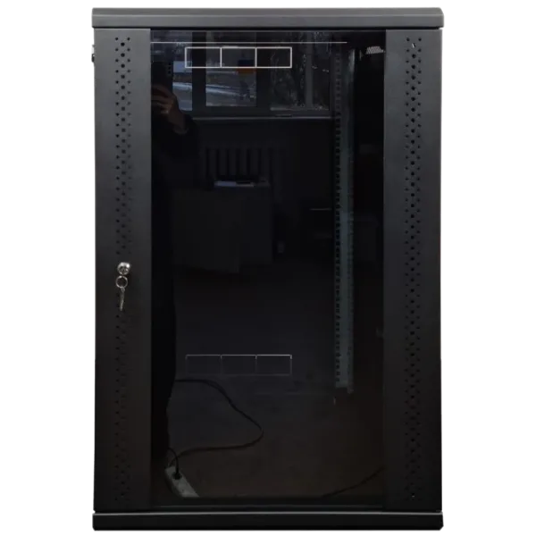 Шафа EServer 18U 600х500х907 скло, чорна