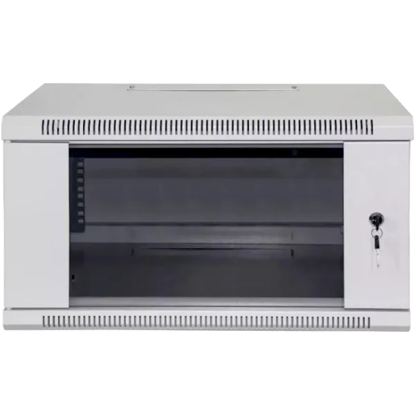 Шкаф коммутационный настенный 4U 600x350 разборный для оборудования Hypernet WMNC-350-4U-FLAT с дверью на замке и возможностью установки вентиляторов Шкаф коммутационный настенный 4U 600x350 разборный для оборудования Hypernet WMNC-350-4U-FLAT с дверью на замке и возможностью установки вентиляторов