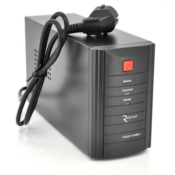 Джерело безперебійного живлення Ritar RTM500 300W для комп’ютерної техніки та периферії в офісі й дома Джерело безперебійного живлення Ritar RTM500 300W для комп’ютерної техніки та периферії в офісі й дома