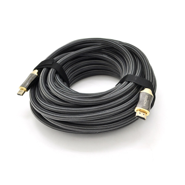Кабель VEGGIEG HX-20 HDMI-HDMI 2K * 4K, 20.0m, v2,0, OD-9.5mm, круглий, обплетення, Black, коннектор Black-Gold, Box Кабель VEGGIEG HX-20 HDMI-HDMI 2K * 4K, 20.0m, v2,0, OD-9.5mm, круглий, обплетення, Black, коннектор Black-Gold, Box