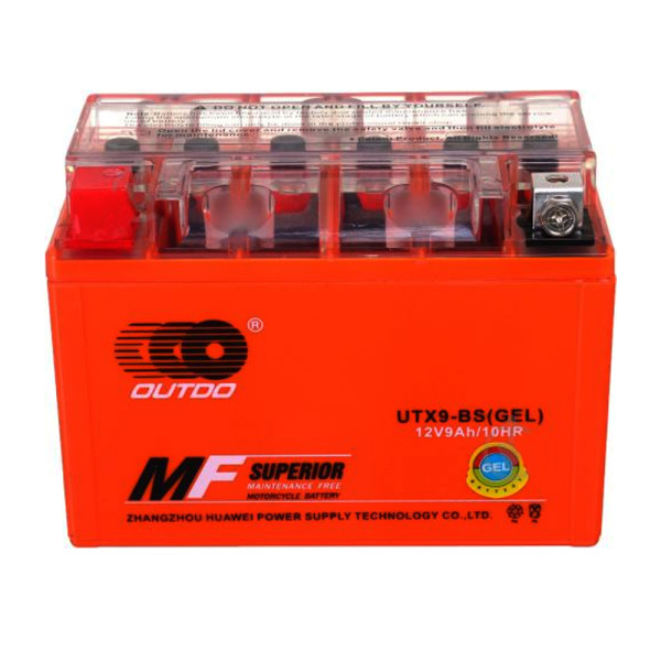 Мотоакумулятор OUTDO UTX9-BS GEL 12V 9Ah гелевий помаранчевий для мотоцикла Мотоакумулятор OUTDO UTX9-BS GEL 12V 9Ah гелевий помаранчевий для мотоцикла