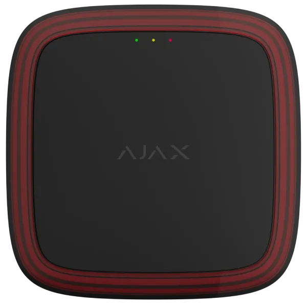 Світловий сповіщувач Ajax EN54 FireProtect (VAD) black для пожежної сигналізації, IP54, 90 мс спалах, тест сигналу, компактний розмір 145×145×51 мм