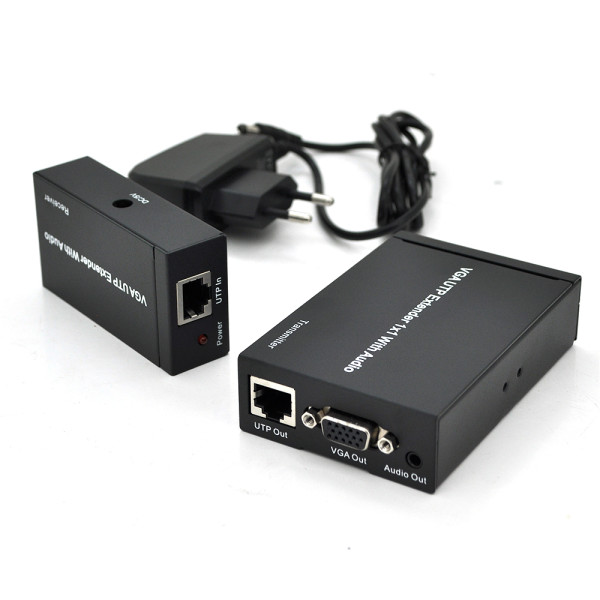 Удлинитель VGA сигнала Voltronic активный 300 м по витой паре Cat5e/6e 1080P черный для подключения видеооборудования Удлинитель VGA сигнала Voltronic активный 300 м по витой паре Cat5e/6e 1080P черный для подключения видеооборудования