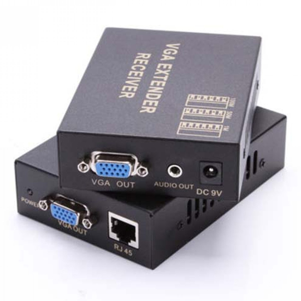 Активний подовжувач VGA 100m по кручений парі через RJ-45, Black, BOX Активний подовжувач VGA 100m по кручений парі через RJ-45, Black, BOX