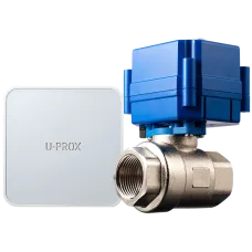 Моторизований клапан U-Prox Valve DN20 для охоронних систем з блоком управління, керування з програми, живлення 12В, до 3-х років роботи на батареях CR123A
