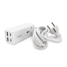 Мережевий фільтр LDNIO SС1418 1 Розетка + 2 USB + 2 Type-C для зручного заряджання гаджетів, 2 м, перетин 3х0,75 мм, білий, упаковка Box