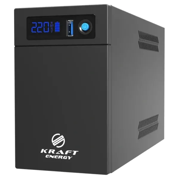 Джерело безперебійного живлення Kraft KRF-1200VA/720W(LED) LiFePO4 UPS для комп’ютера та мережевого обладнання Джерело безперебійного живлення Kraft KRF-1200VA/720W(LED) LiFePO4 UPS для комп’ютера та мережевого обладнання