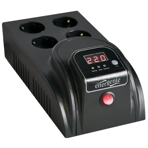 Автоматичний регулятор EnerGenie EG-AVR-E1000-01 1000ВА Автоматичний регулятор EnerGenie EG-AVR-E1000-01 1000ВА