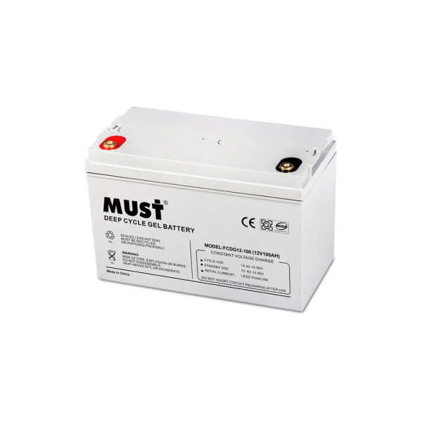 Акумуляторна батарея GEL Must FCDG12-100 12 V 100 Ah (330 x 220 x 170), 28 kg Акумуляторна батарея GEL Must FCDG12-100 12 V 100 Ah (330 x 220 x 170), 28 kg