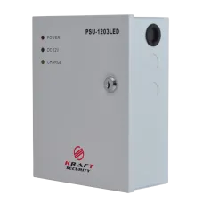 Блок безперебійного живлення Kraft PSU-1203LED 12В 3А імпульсний для відеоспостереження та охоронних систем з підтримкою АКБ 7Ач