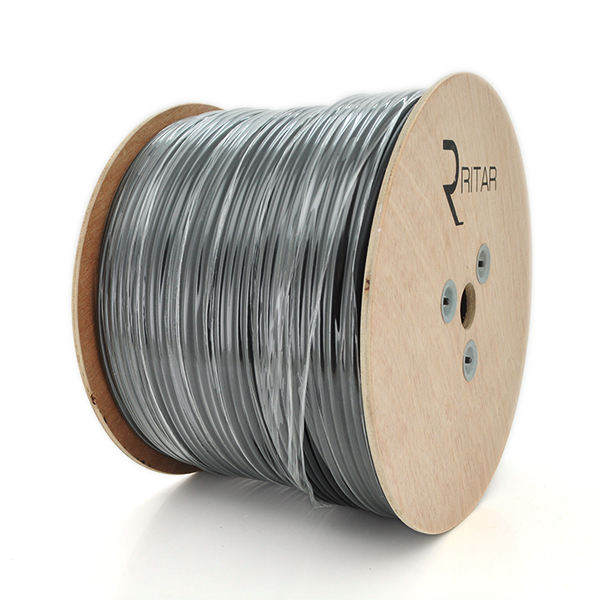 Кабель коаксіальний з живленням RITAR B305-RG690CCA + 2x0.5mm CU, 1,02 мм.CCA, 64x0.12m CCA, 75 Ом, FPE, оболонка 6,91мм чорні PVC, котушка 305м Q1 Кабель коаксіальний з живленням RITAR B305-RG690CCA + 2x0.5mm CU, 1,02 мм.CCA, 64x0.12m CCA, 75 Ом, FPE, оболонка 6,91мм чорні PVC, котушка 305м Q1