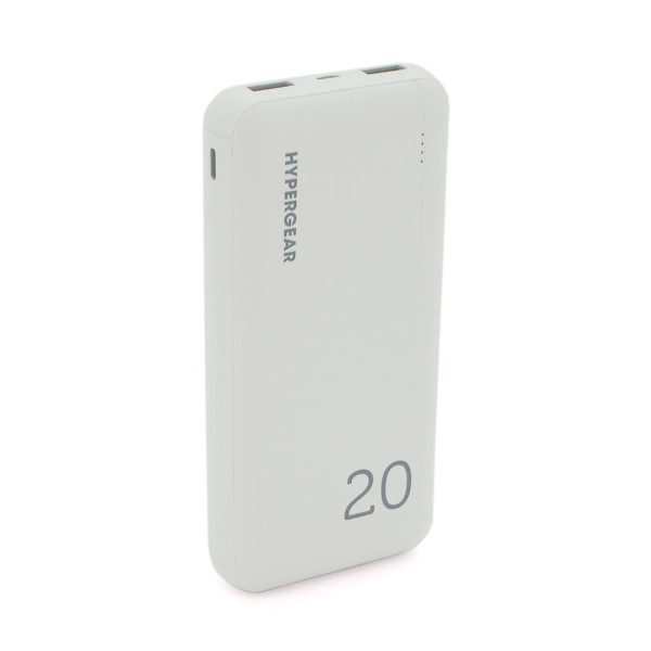 Зовнішній акумулятор PowerBank Hypergear 20000mAh Fast Charge 2xUSB білий Q24 для швидкого заряджання смартфонів і планшетів Зовнішній акумулятор PowerBank Hypergear 20000mAh Fast Charge 2xUSB білий Q24 для швидкого заряджання смартфонів і планшетів