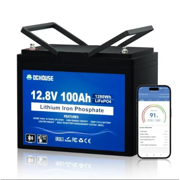 Аккумулятор LiFePO4 12.8 В 100 Ач ECO-LFP12100 для легкового автомобиля и автономных систем 1280 Втч