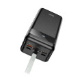 Портативный зарядный блок Power Bank HOCO J86B 60000mAh, 4USB+2Type-C+Lightning+micro, 22.5W+PD20W, с фонариком, Black, для путешествий и зарядки устройств