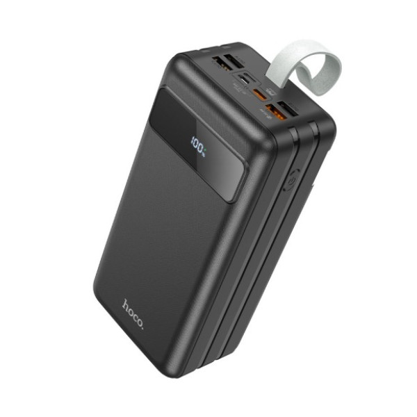 Портативный зарядный блок Power Bank HOCO J86B 60000mAh, 4USB+2Type-C+Lightning+micro, 22.5W+PD20W, с фонариком, Black, для путешествий и зарядки устройств Портативный зарядный блок Power Bank HOCO J86B 60000mAh, 4USB+2Type-C+Lightning+micro, 22.5W+PD20W, с фонариком, Black, для путешествий и зарядки устройств