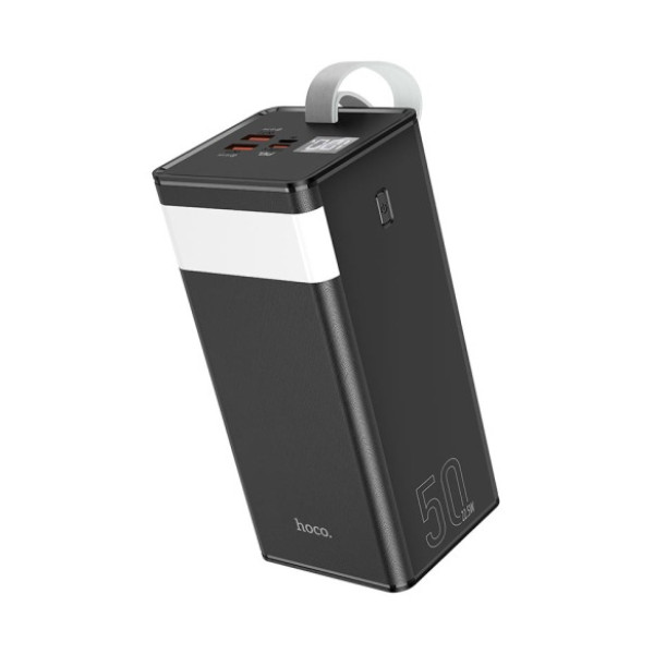 Портативный зарядный блок Power Bank HOCO J86A 50000mAh с 2USB и Type-C, 22.5W+PD20W, фонарик для мобильных устройств, черный Портативный зарядный блок Power Bank HOCO J86A 50000mAh с 2USB и Type-C, 22.5W+PD20W, фонарик для мобильных устройств, черный