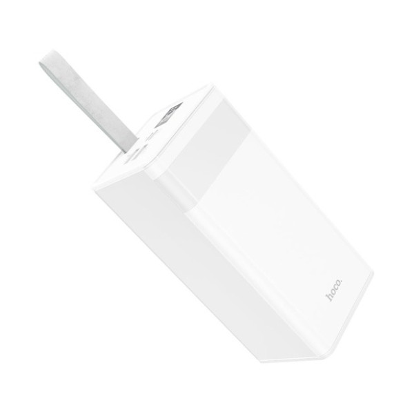 Повербанк 50000mAh HOCO J86A с 2USB и Type-C для зарядки устройств 22.5W+PD20W с фонариком белый, вес 0.975kg, идеально подходит для путешествий и активного отдыха