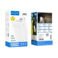 Повербанк 50000mAh HOCO J86A с 2USB и Type-C для зарядки устройств 22.5W+PD20W с фонариком белый, вес 0.975kg, идеально подходит для путешествий и активного отдыха