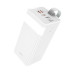 Повербанк 50000mAh HOCO J86A с 2USB и Type-C для зарядки устройств 22.5W+PD20W с фонариком белый, вес 0.975kg, идеально подходит для путешествий и активного отдыха