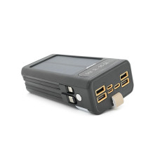 Павербанк Power bank Linkage LKP-46 Solar 30000mAh 22.5W з кабелями Type-C і Lightning Black для мобільних гаджетів
