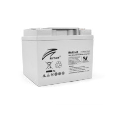 Аккумуляторная батарея AGM RA12-40, 12V 40Ah, серый корпус, устройство для ИБП и охранно-пожарных систем видеонаблюдения