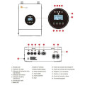 Гибридный инвертор IVEM4024-II 4kVA 24V MPPT 90-450V RS485 для автономных и сетевых солнечных электростанций