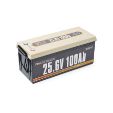 Аккумуляторная батарея LiFePO4 Power Queen 25.6V 100Ah 2560Wh BMS 100A для солнечных систем и резервного питания
