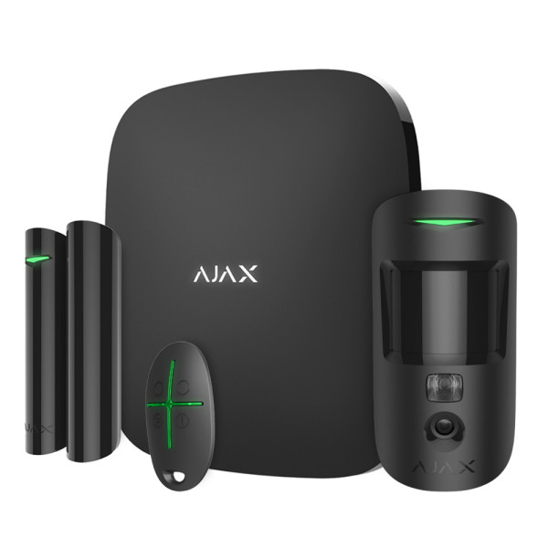 Комплект охранной сигнализации для защиты крупных объектов Ajax StarterKit Cam Plus HDR Black с фотоверификацией тревог, Wi-Fi, 2G/3G/4G и Ethernet Комплект охранной сигнализации для защиты крупных объектов Ajax StarterKit Cam Plus HDR Black с фотоверификацией тревог, Wi-Fi, 2G/3G/4G и Ethernet