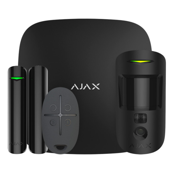 Комплект бездротової сигналізації Ajax StarterKit Cam Plus black з фотоверифікацією тривог і підтримкою LTE Комплект бездротової сигналізації Ajax StarterKit Cam Plus black з фотоверифікацією тривог і підтримкою LTE