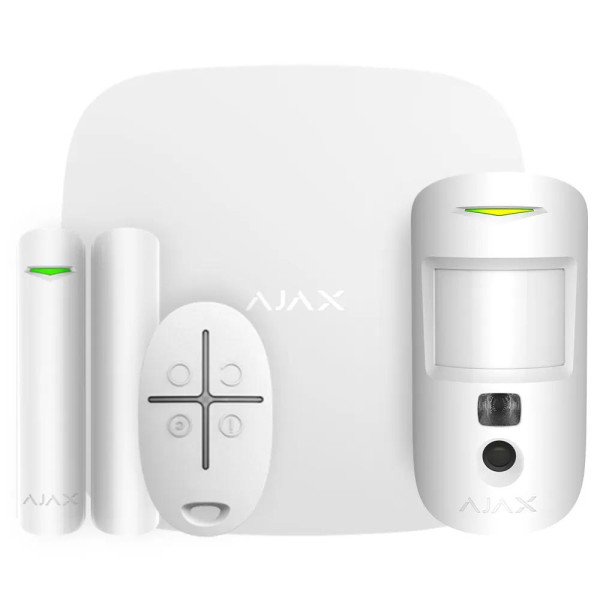 Комплект бездротової сигналізації Ajax StarterKit Cam Plus white з фотоверифікацією тривог і підтримкою LTE Комплект бездротової сигналізації Ajax StarterKit Cam Plus white з фотоверифікацією тривог і підтримкою LTE
