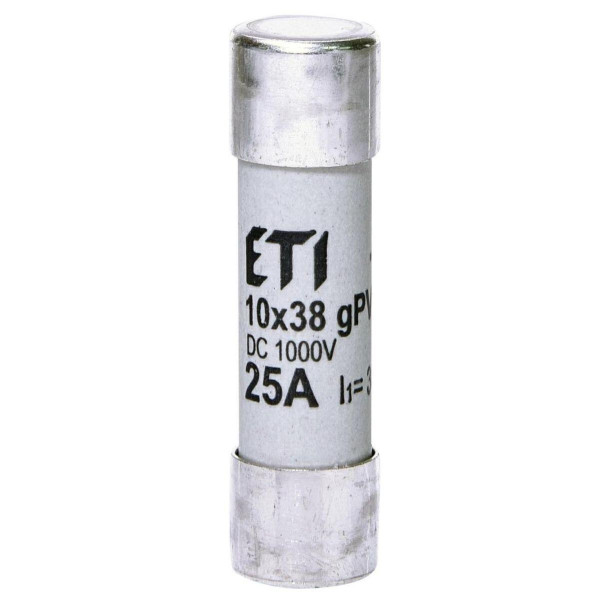 Запобіжник ETI CH 10x38 gPV 25A 1000V (30kA) (2625139) Запобіжник ETI CH 10x38 gPV 25A 1000V (30kA) (2625139)