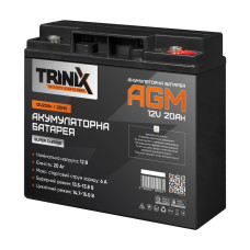 Акумуляторна батарея 12В 20Аг AGM Trinix 12V20Ah для систем безперервного живлення та електронних пристроїв