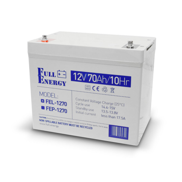 Акумулятор гелевий 12В 70А·год для ДБЖ Full Energy FEL-1270 Акумулятор гелевий 12В 70А·год для ДБЖ Full Energy FEL-1270