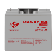Гелевый аккумулятор 12V 20Ah LPM-GL для систем бесперебойного питания и солнечной электростанции