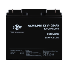 Акумулятор AGM 12V 20Ah для безперебійного живлення, відеоспостереження та охоронних систем