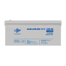 Акумулятор мультигелевий LPM-MG 12V - 200 Ah для безперебійного живлення, систем відеоспостереження та альтернативних джерел енергії