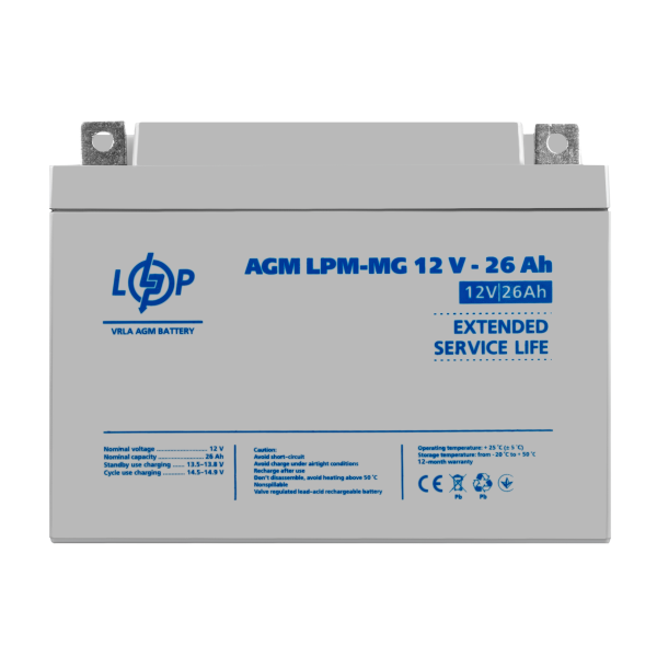 Акумулятор мультигелевий LPM-MG 12V - 26 Ah Акумулятор мультигелевий LPM-MG 12V - 26 Ah
