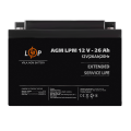 AGM акумулятор LogicPower 12 В 26 А·год, клеми під болт М5 AGM акумулятор LogicPower 12 В 26 А·год, клеми під болт М5