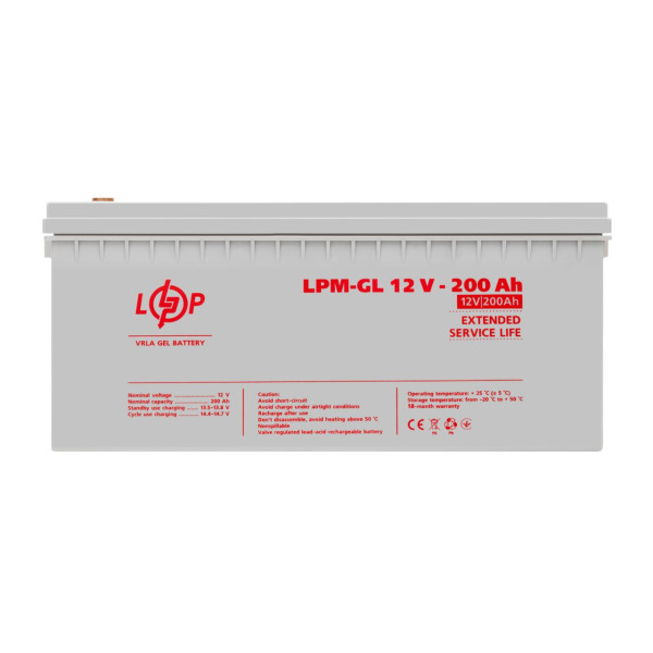 Гелевий акумулятор LogicPower LPM-GL 12 В 200 А·год, дата 10.2024 — OCLP42291 Гелевий акумулятор LogicPower LPM-GL 12 В 200 А·год, дата 10.2024 — OCLP42291