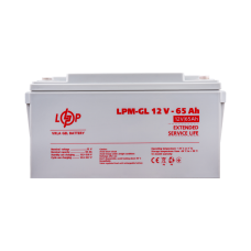 Гелевий акумулятор 12V 65 Ah LPM-GL для систем безперебійного живления та сонячних електростанцій з тривалим терміном експлуатації