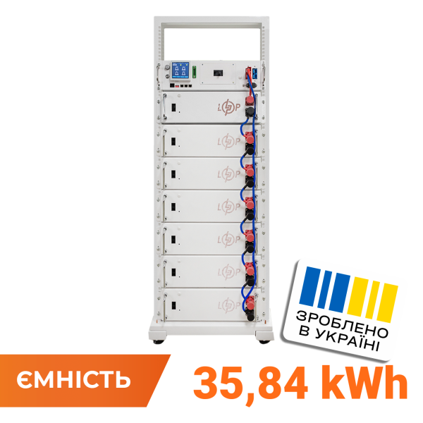 Акумулятор LP LiFePO4 Battery HVM 358,4V 100Ah (35840 Wh) BMS 125А AB Lrack white Акумулятор LP LiFePO4 Battery HVM 358,4V 100Ah (35840 Wh) BMS 125А AB Lrack white